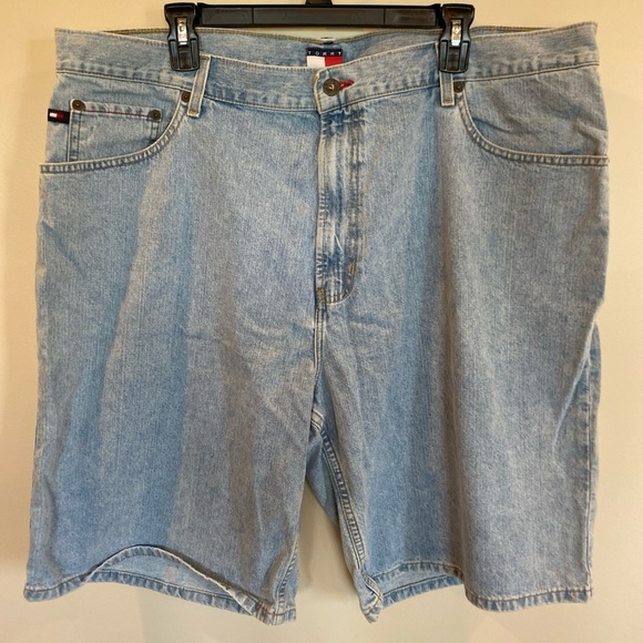 Vintage 90’s Tommy Hilfiger Jean Shorts Men’s Size 42 Jorts Light Wash Y2K - Picture 1 of 7